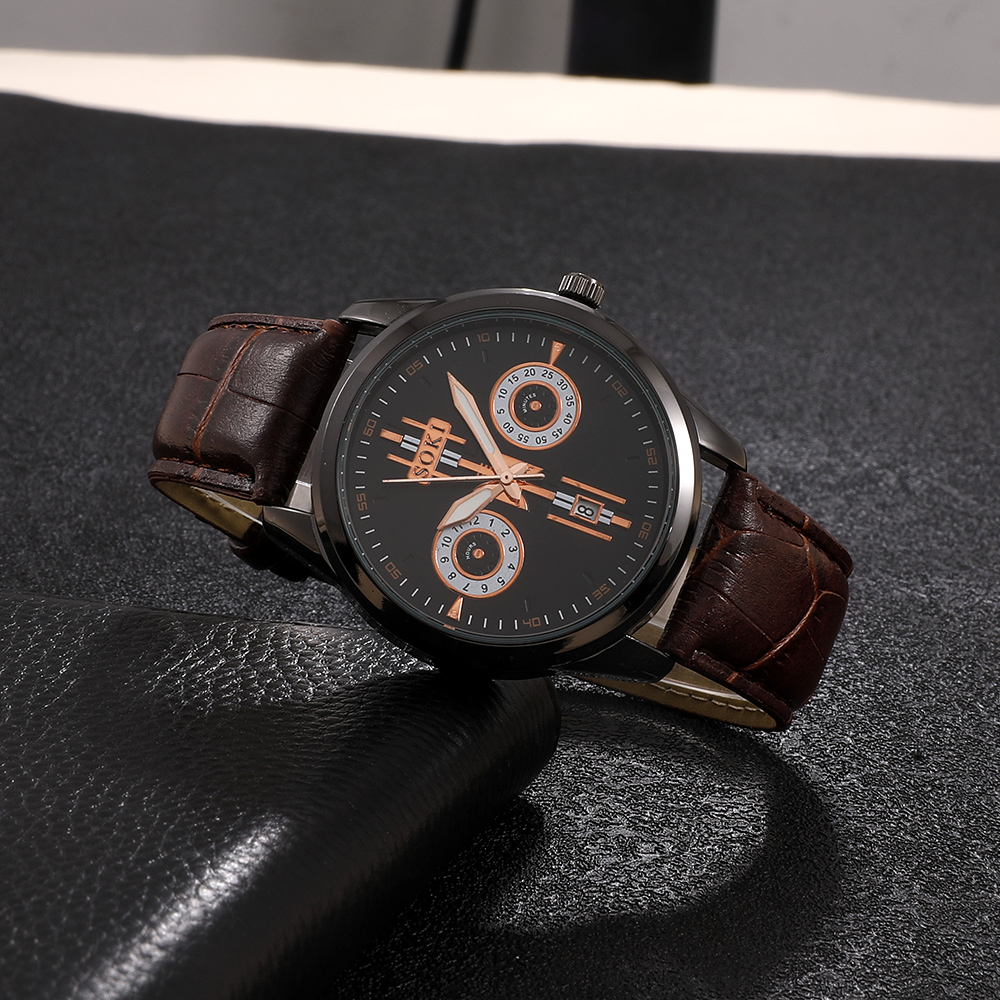 Fashion Solid Color Buckle Quartz Menu0027s Watches