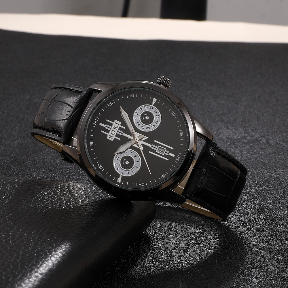 Fashion Solid Color Buckle Quartz Menu0027s Watches