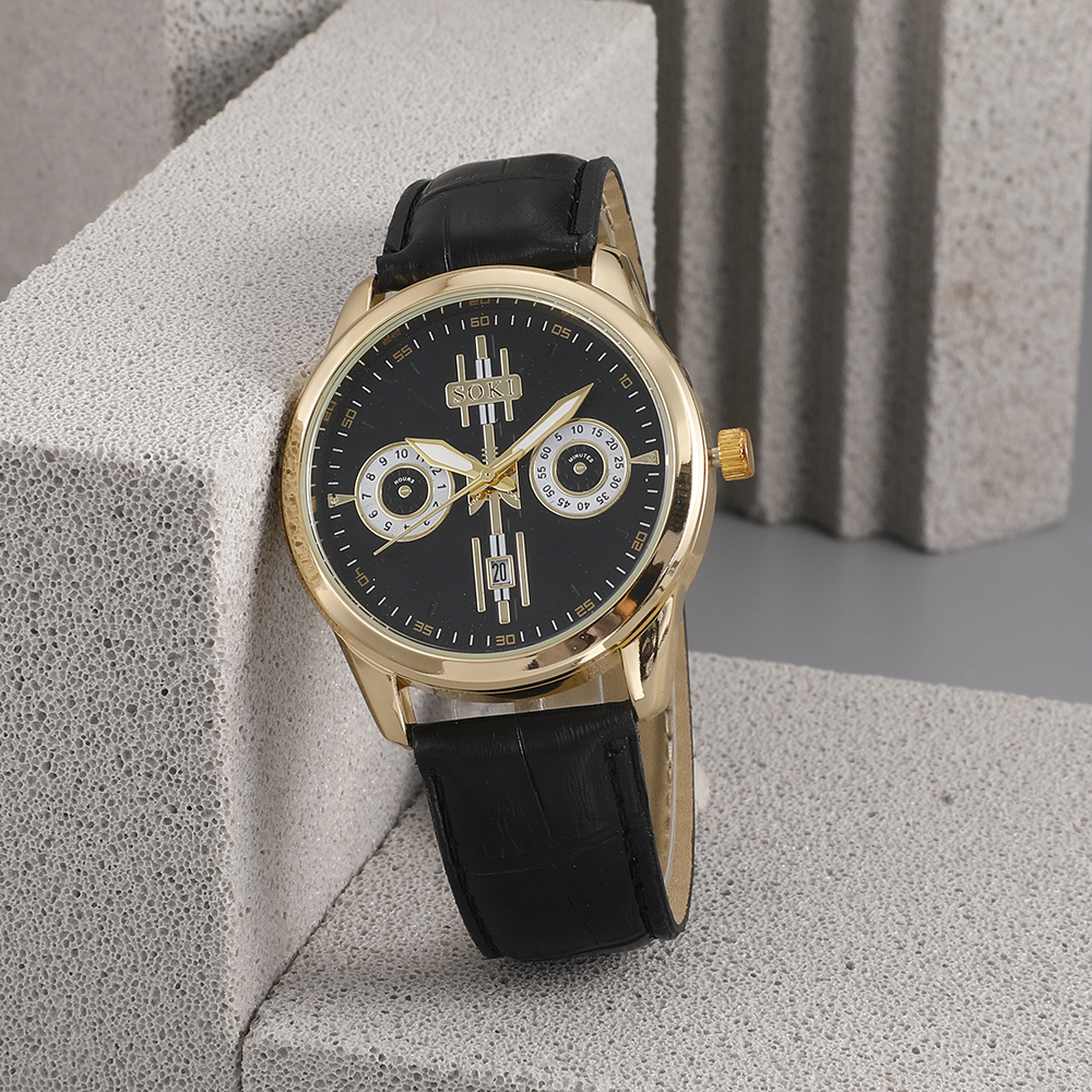 Fashion Solid Color Buckle Quartz Menu0027s Watches