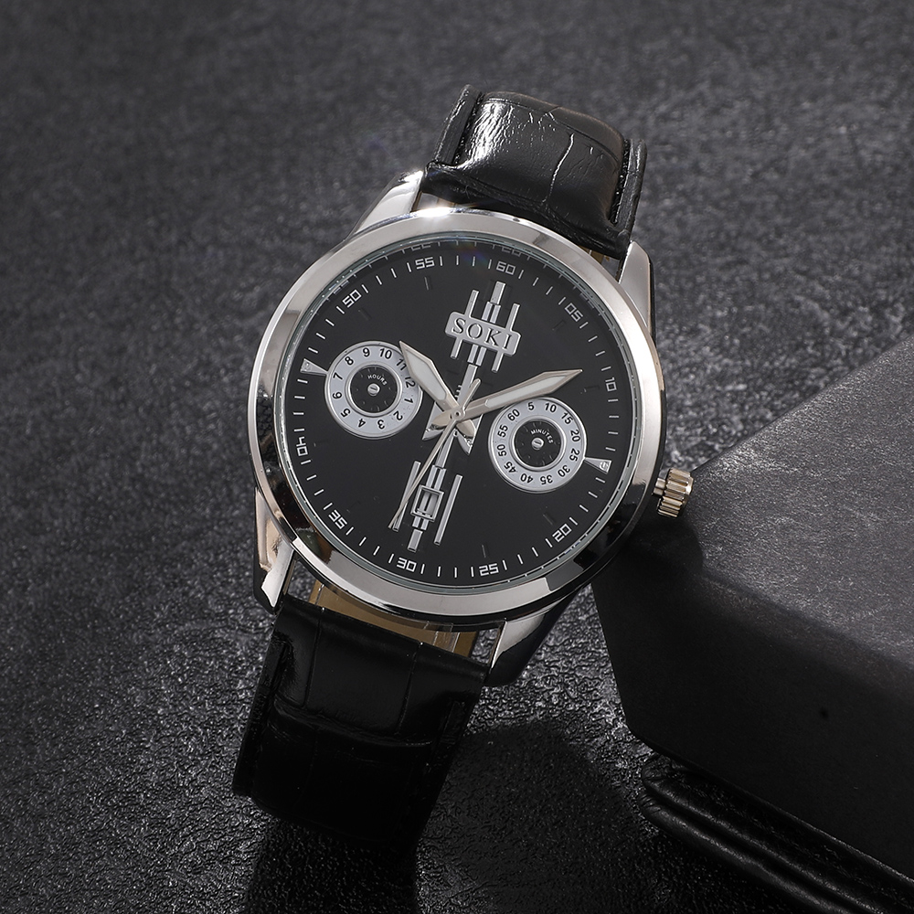Fashion Solid Color Buckle Quartz Menu0027s Watches