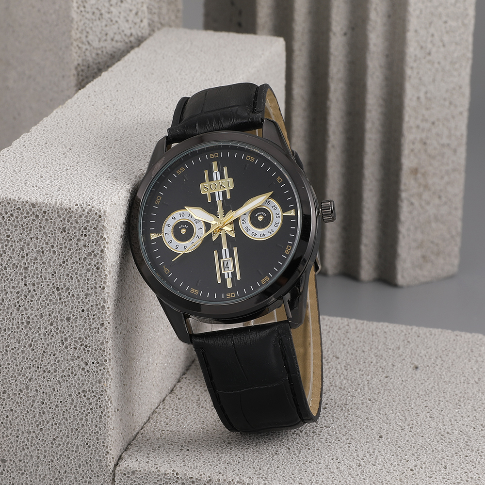 Fashion Solid Color Buckle Quartz Menu0027s Watches