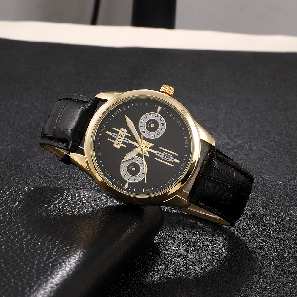 Fashion Solid Color Buckle Quartz Menu0027s Watches