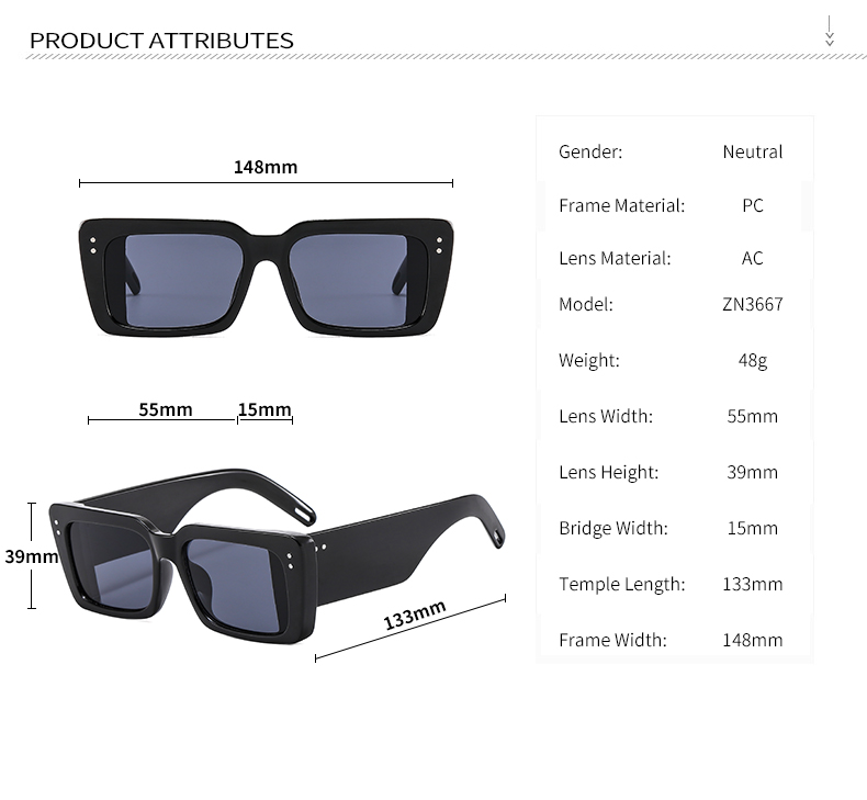 Fashion Solid Color Pc Square Full Frame Womenu0027s Sunglasses