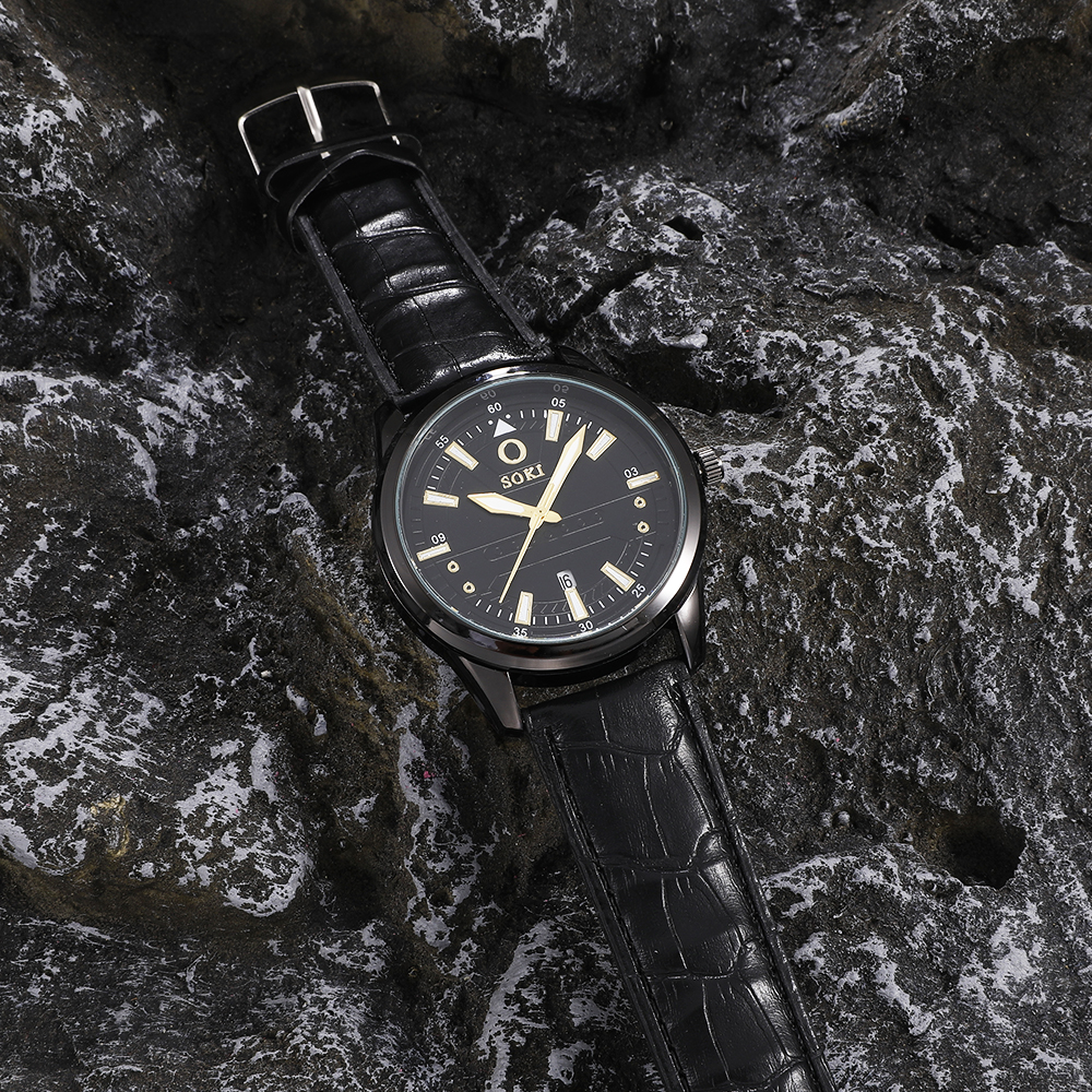 Fashion Solid Color Buckle Quartz Menu0027s Watches