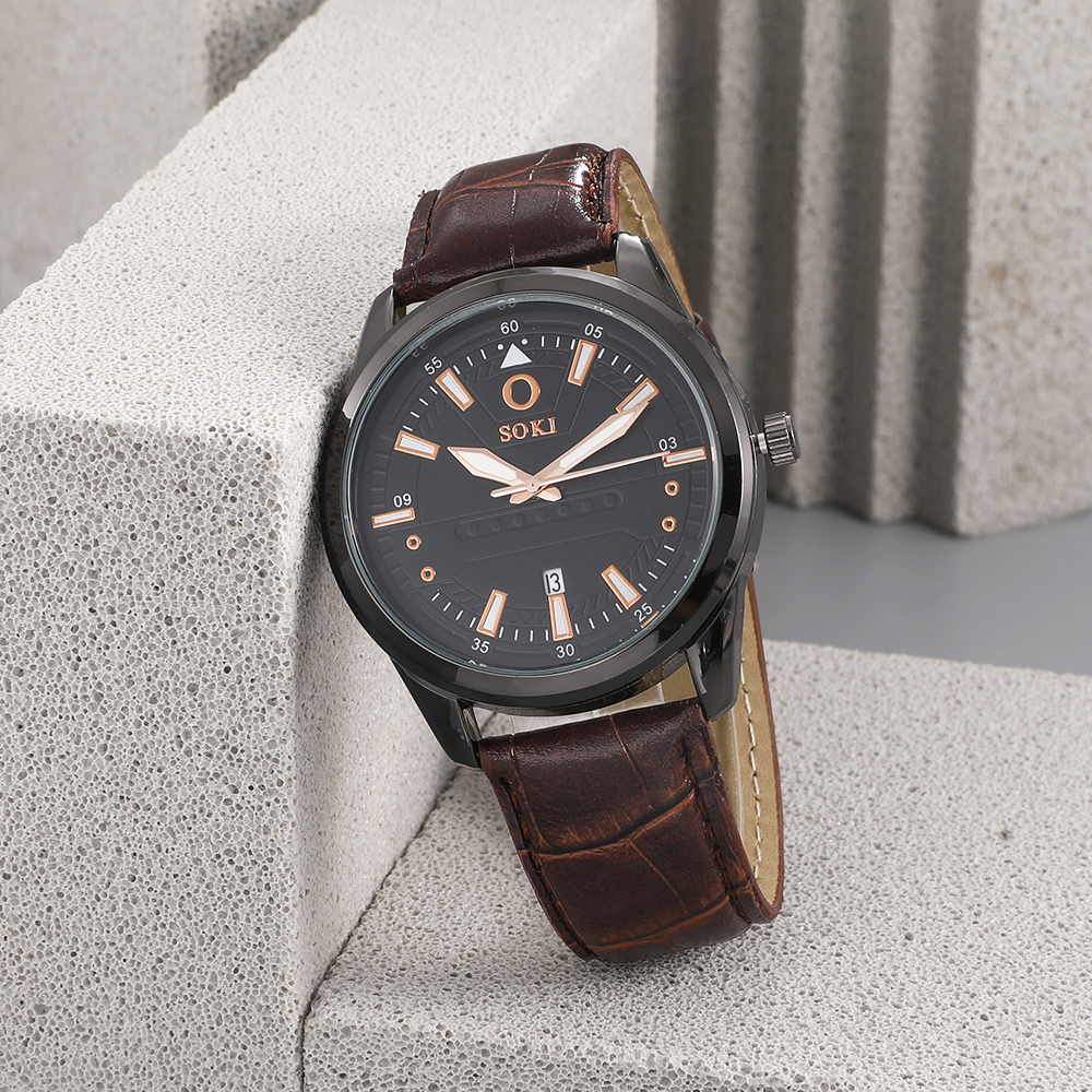 Fashion Solid Color Buckle Quartz Menu0027s Watches