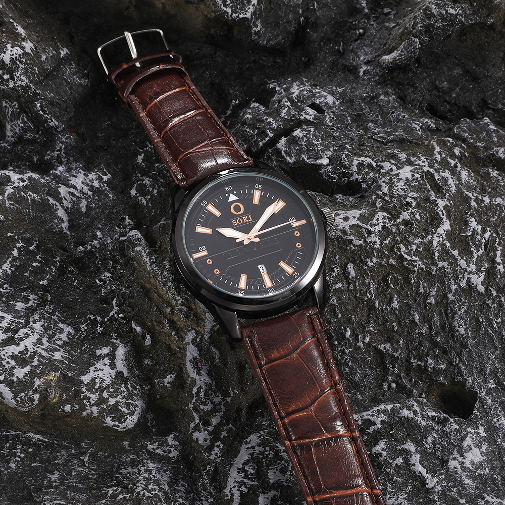 Fashion Solid Color Buckle Quartz Menu0027s Watches
