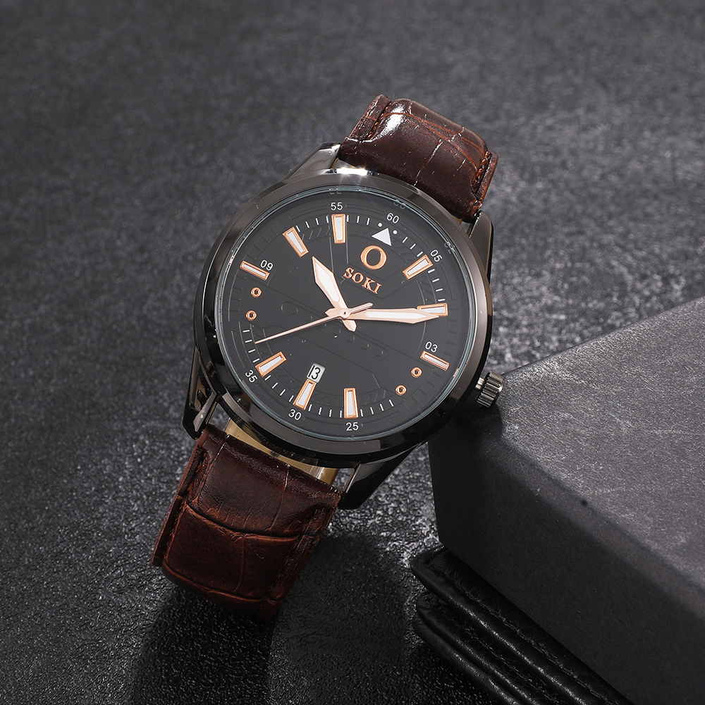 Fashion Solid Color Buckle Quartz Menu0027s Watches