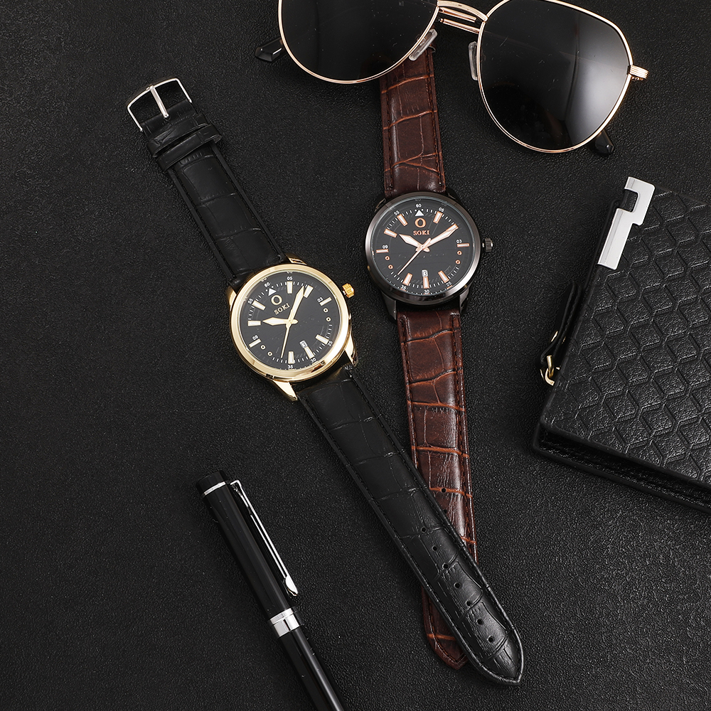 Fashion Solid Color Buckle Quartz Menu0027s Watches