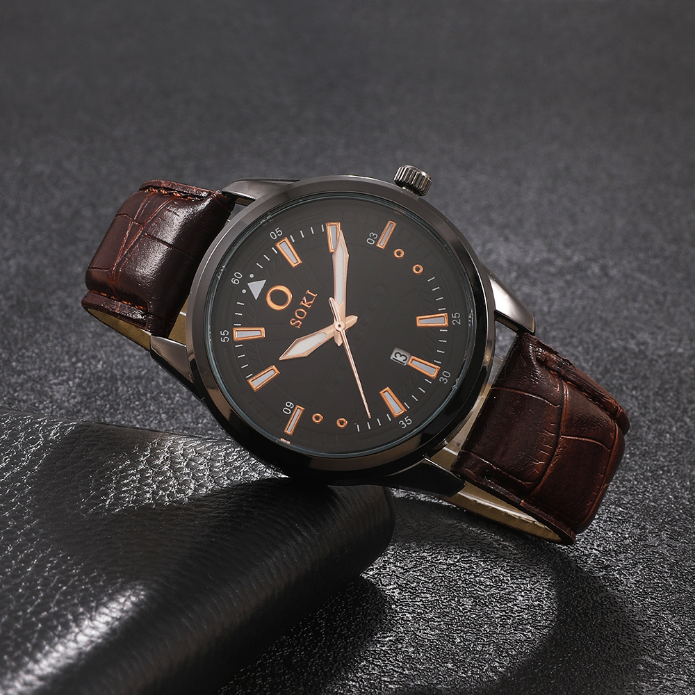 Fashion Solid Color Buckle Quartz Menu0027s Watches