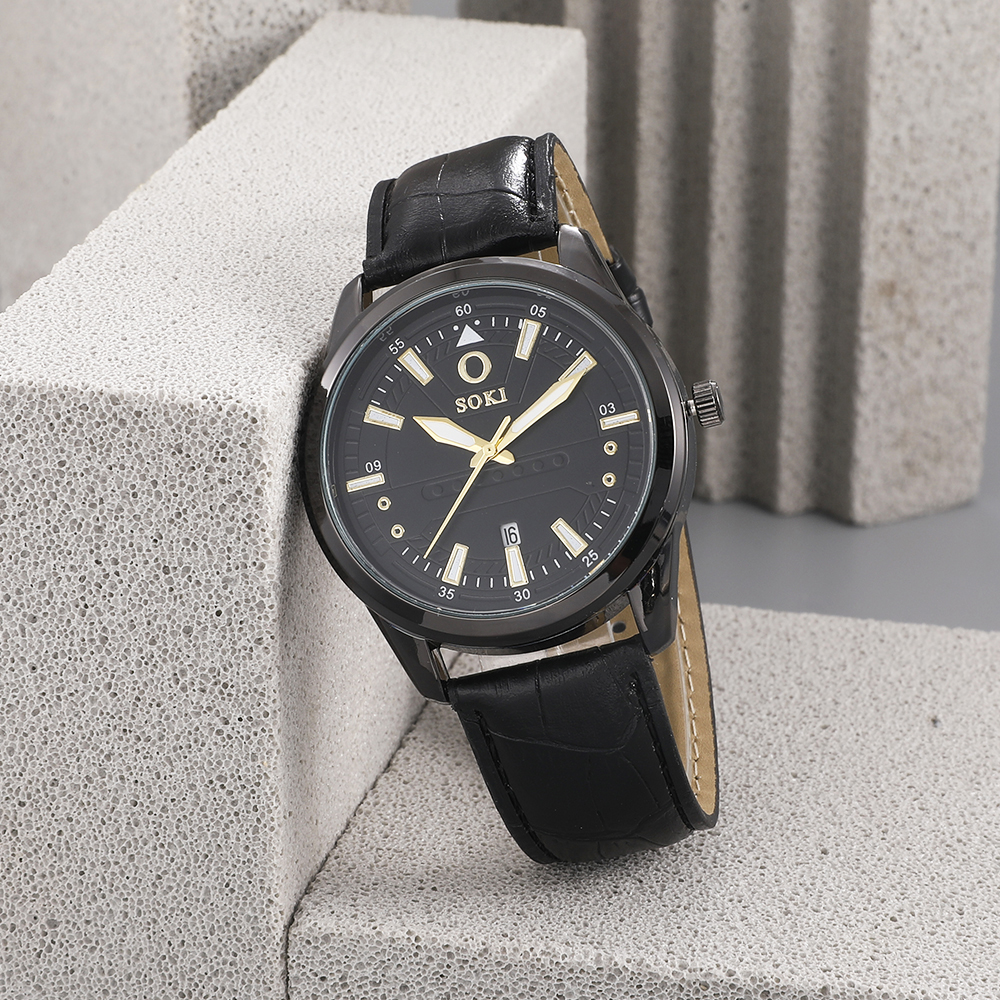 Fashion Solid Color Buckle Quartz Menu0027s Watches