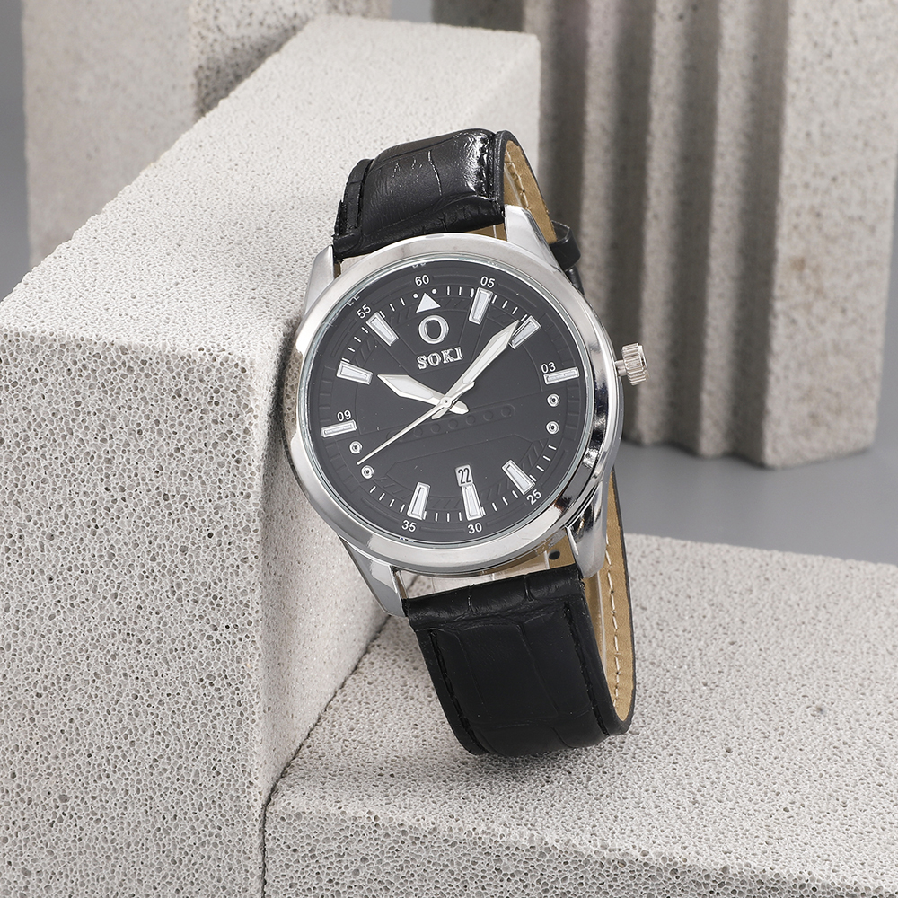 Fashion Solid Color Buckle Quartz Menu0027s Watches