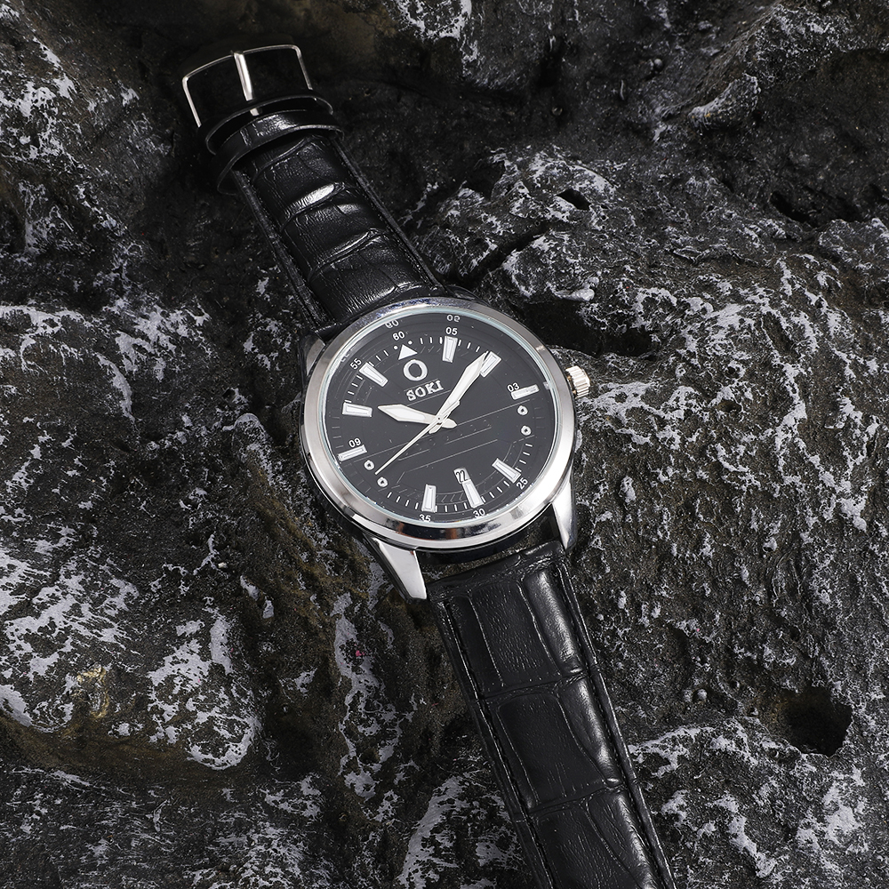 Fashion Solid Color Buckle Quartz Menu0027s Watches