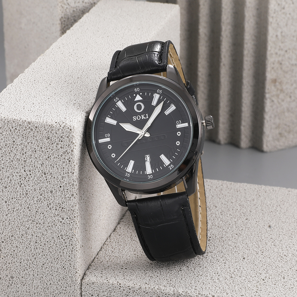 Fashion Solid Color Buckle Quartz Menu0027s Watches