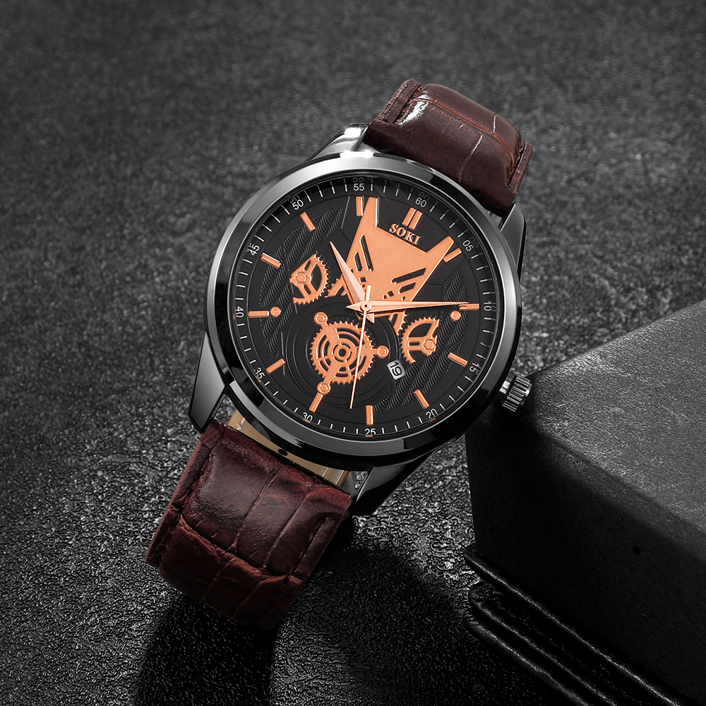 Fashion Gear Buckle Quartz Menu0027s Watches