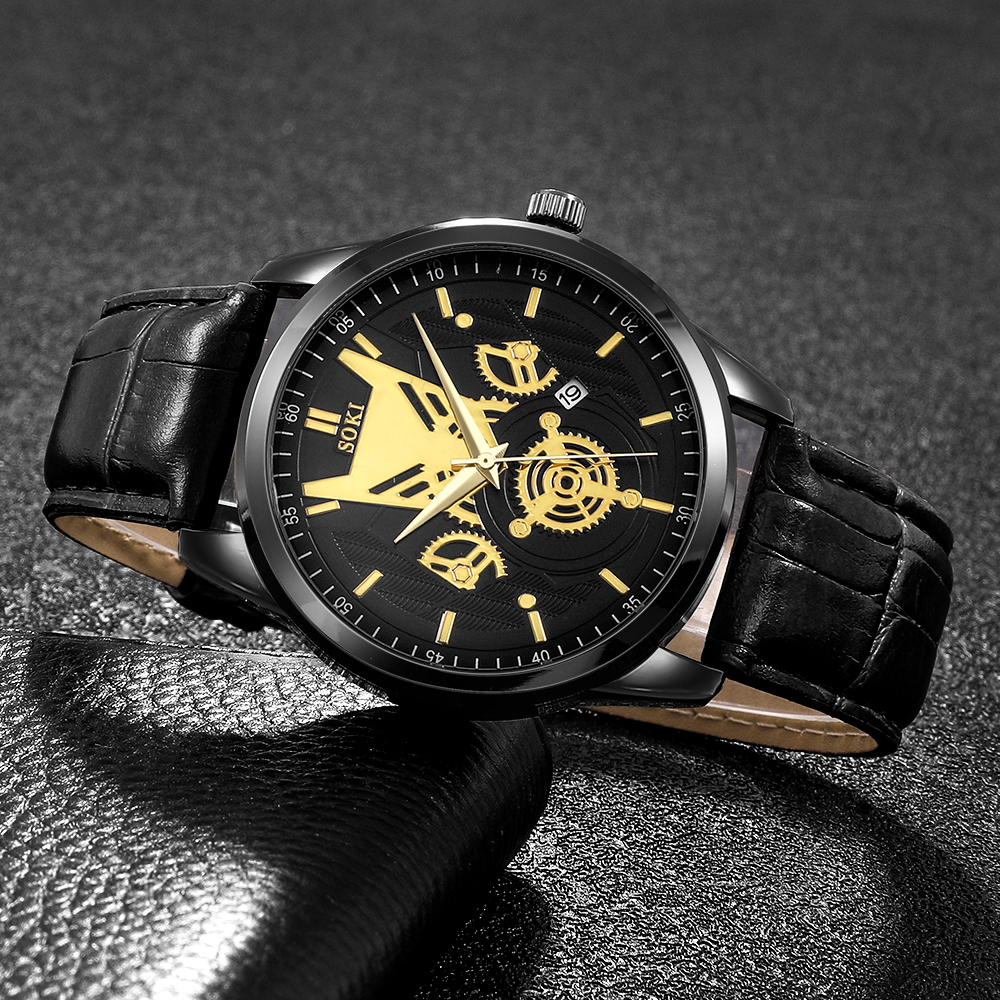 Fashion Gear Buckle Quartz Menu0027s Watches