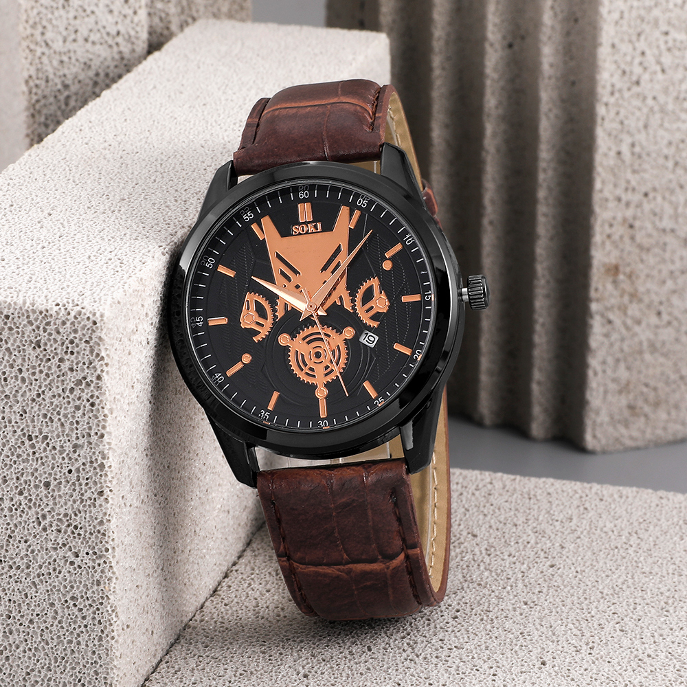 Fashion Gear Buckle Quartz Menu0027s Watches
