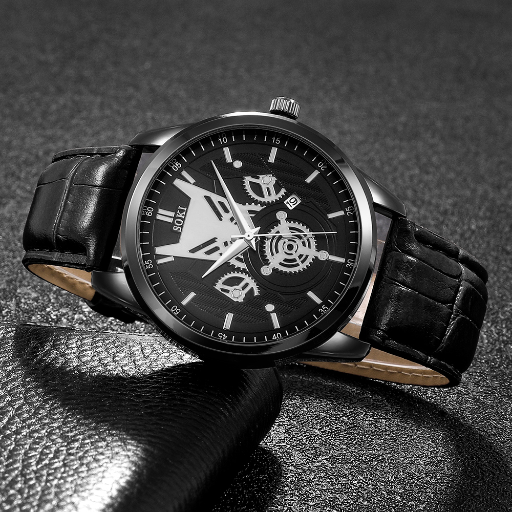 Fashion Gear Buckle Quartz Menu0027s Watches