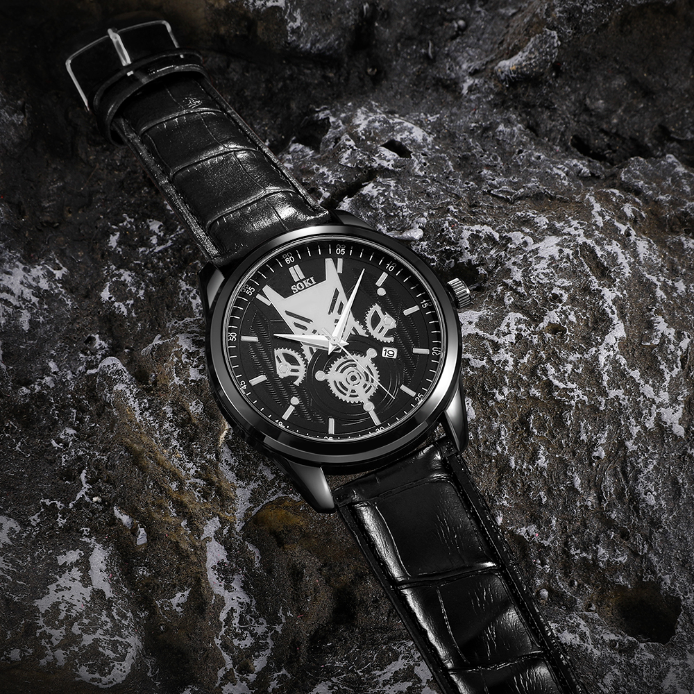 Fashion Gear Buckle Quartz Menu0027s Watches