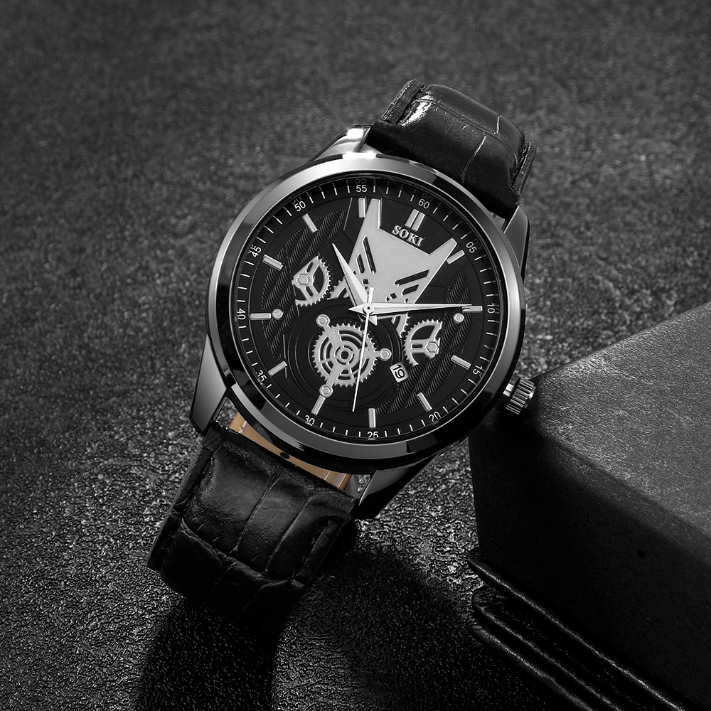 Fashion Gear Buckle Quartz Menu0027s Watches
