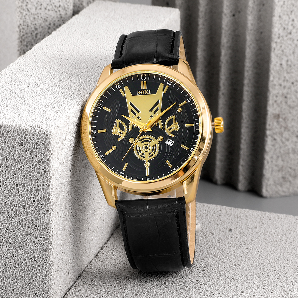 Fashion Gear Buckle Quartz Menu0027s Watches