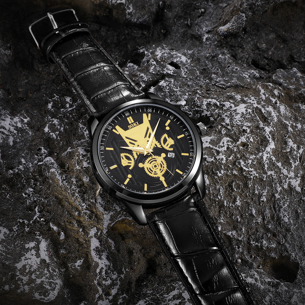 Fashion Gear Buckle Quartz Menu0027s Watches