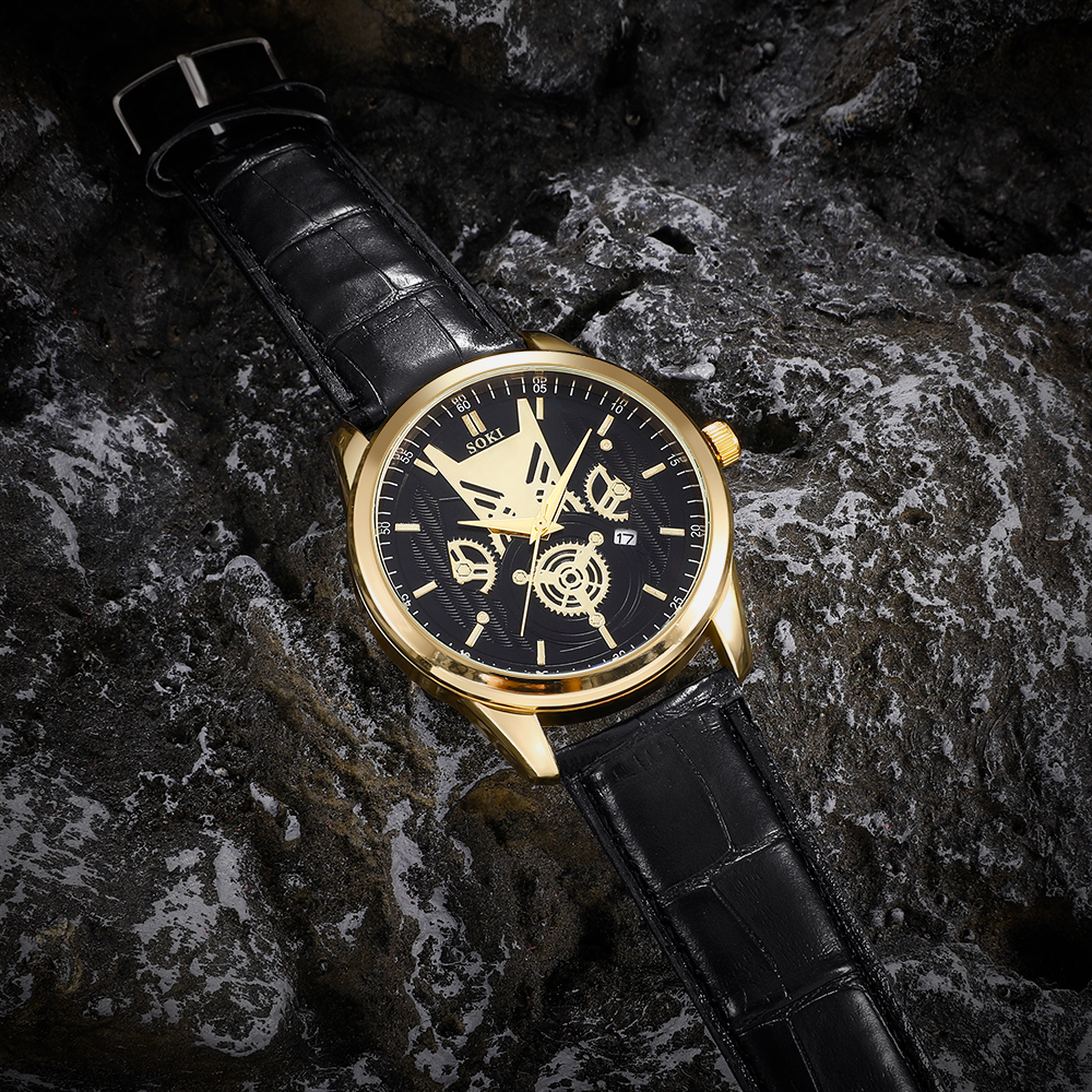 Fashion Gear Buckle Quartz Menu0027s Watches