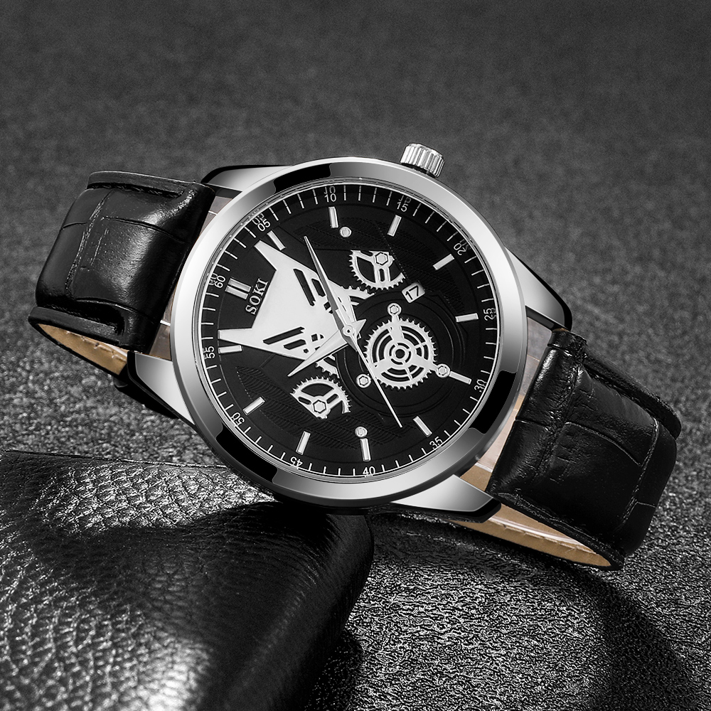 Fashion Gear Buckle Quartz Menu0027s Watches