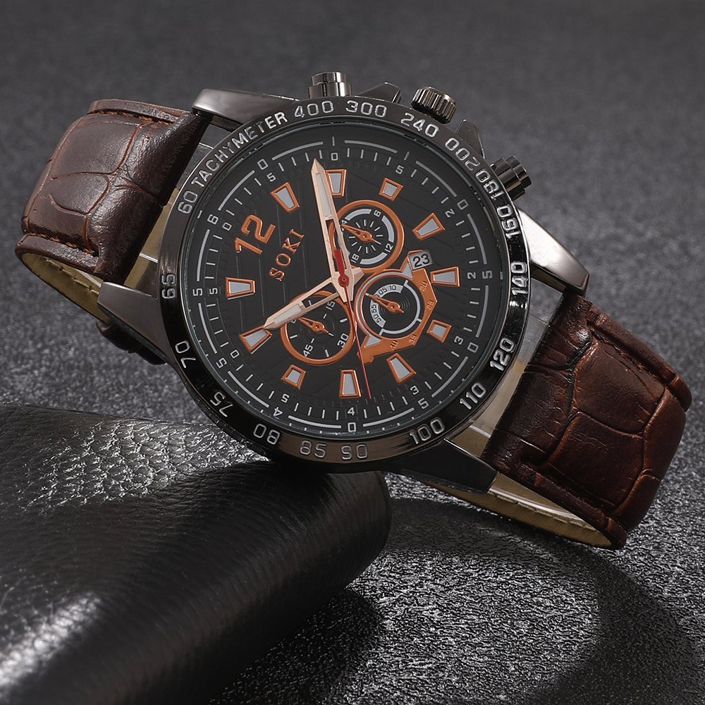 Fashion Round Buckle Quartz Menu0027s Watches