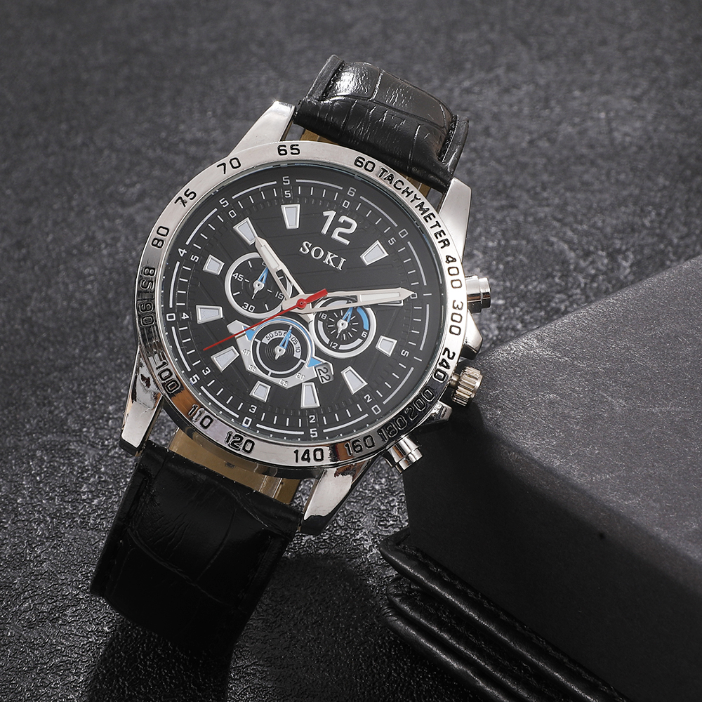 Fashion Round Buckle Quartz Menu0027s Watches