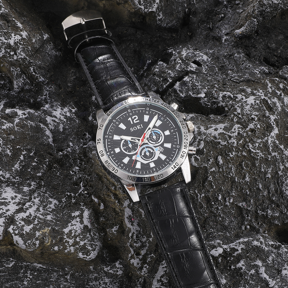 Fashion Round Buckle Quartz Menu0027s Watches