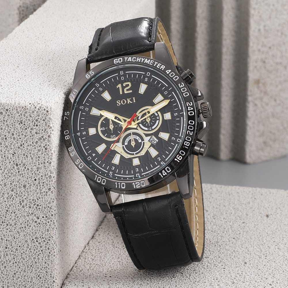Fashion Round Buckle Quartz Menu0027s Watches