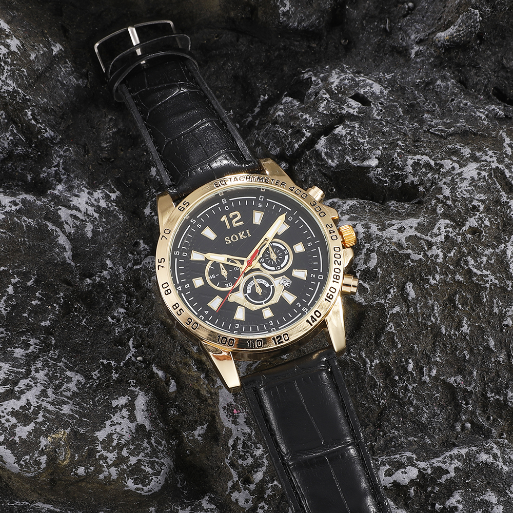 Fashion Round Buckle Quartz Menu0027s Watches