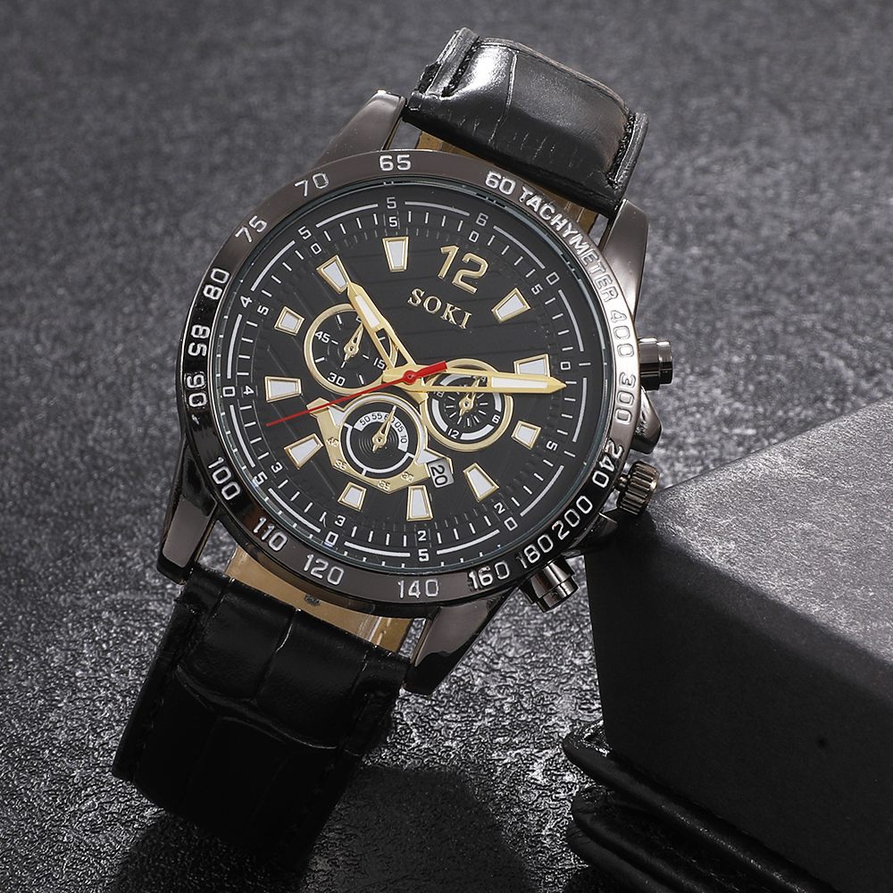 Fashion Round Buckle Quartz Menu0027s Watches