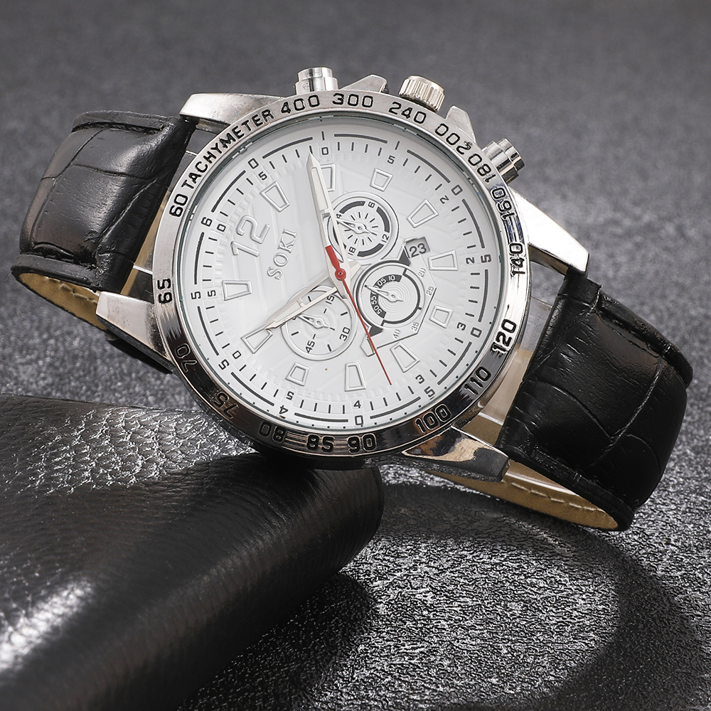 Fashion Round Buckle Quartz Menu0027s Watches