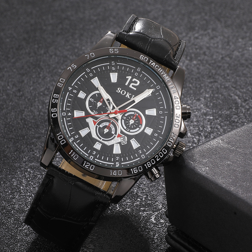 Fashion Round Buckle Quartz Menu0027s Watches