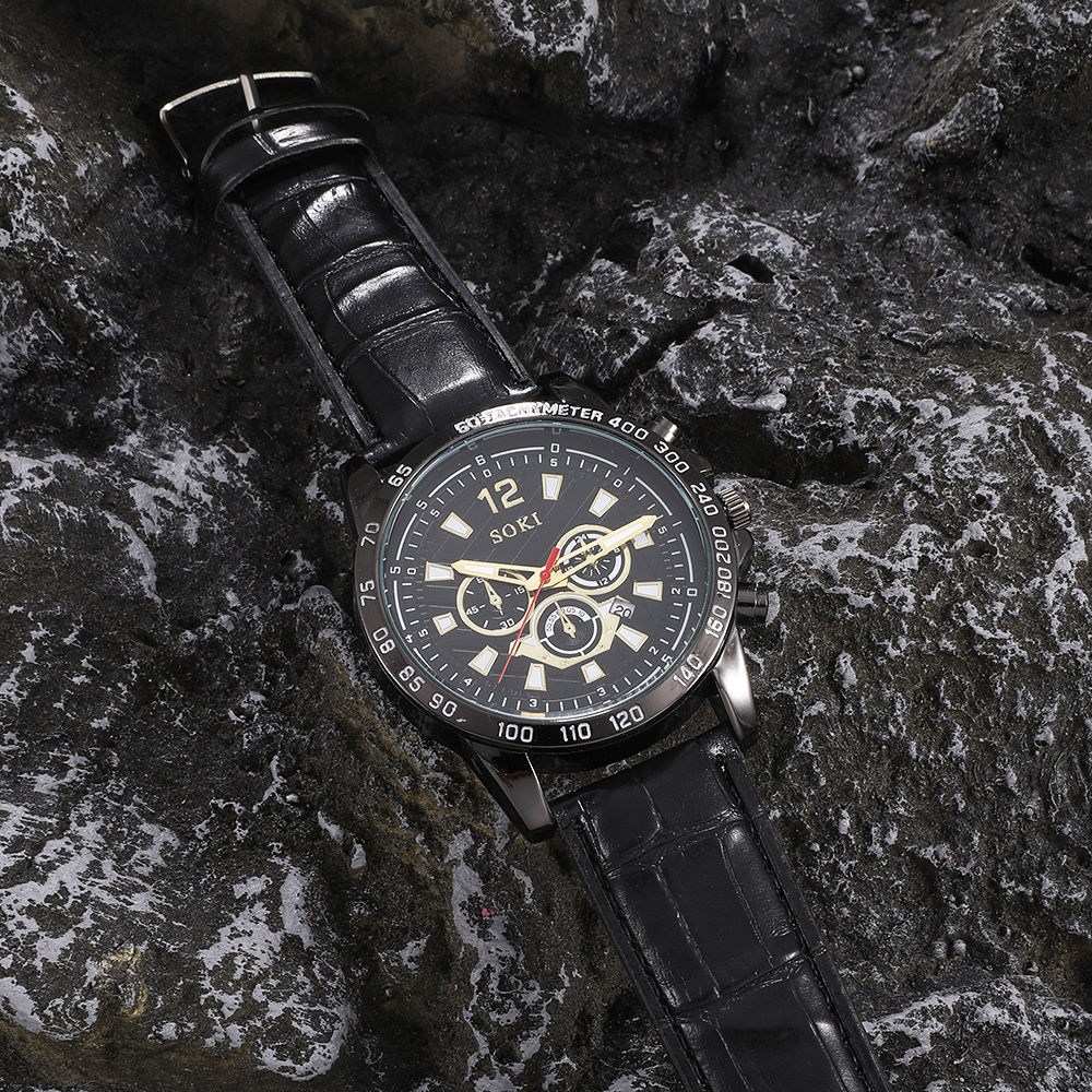 Fashion Round Buckle Quartz Menu0027s Watches