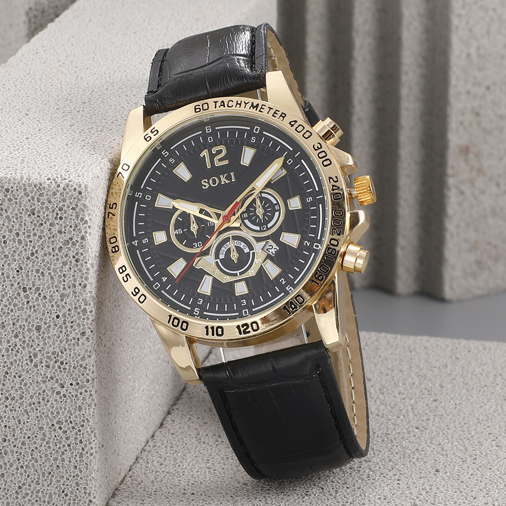 Fashion Round Buckle Quartz Menu0027s Watches
