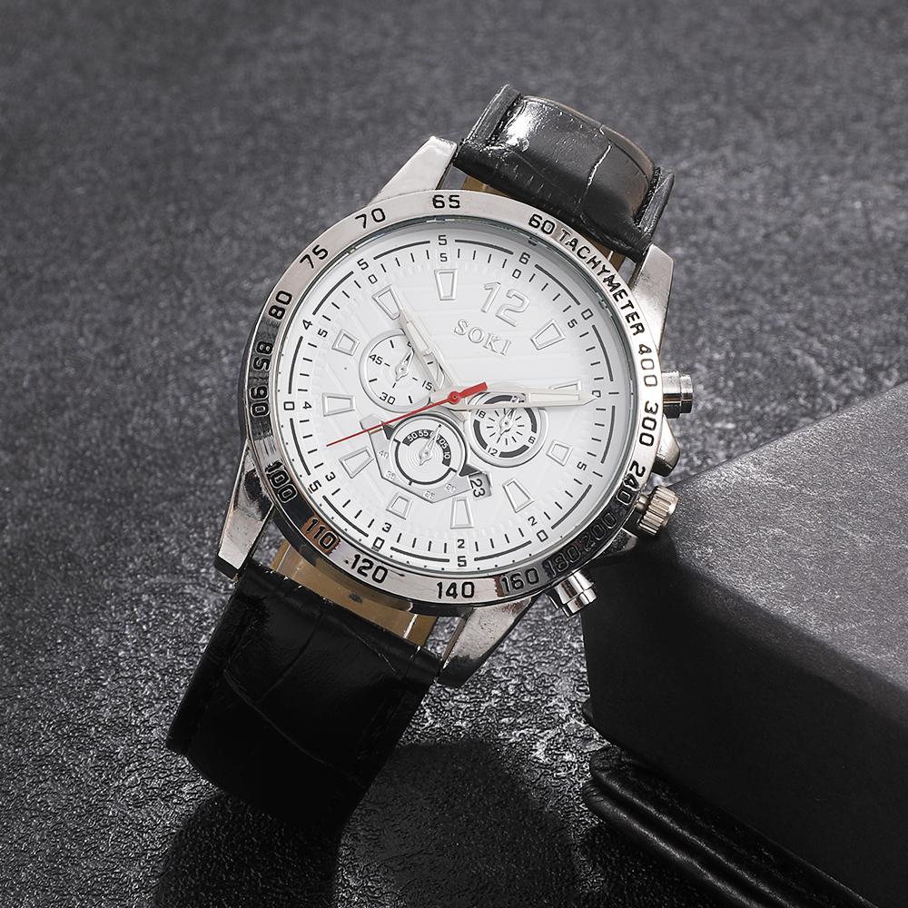 Fashion Round Buckle Quartz Menu0027s Watches