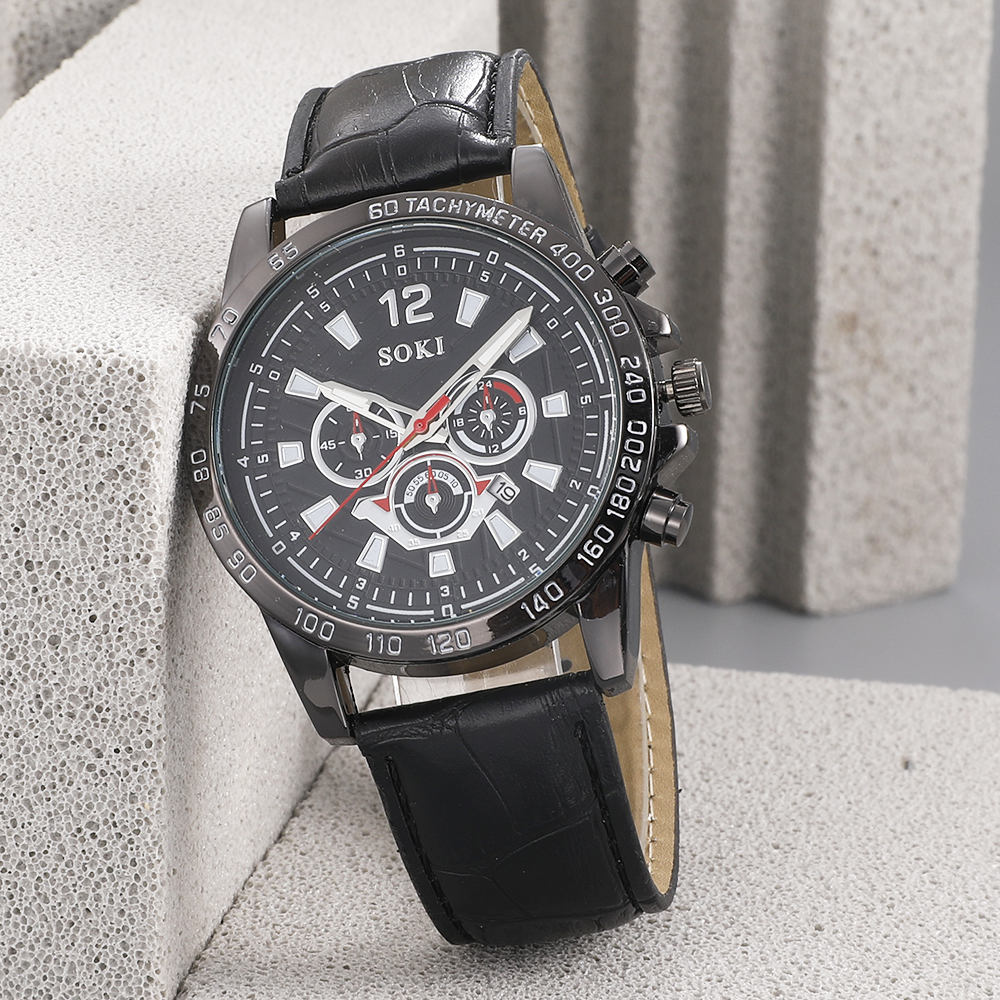 Fashion Round Buckle Quartz Menu0027s Watches