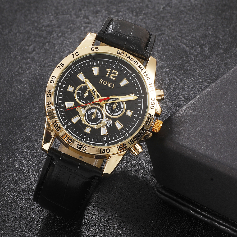 Fashion Round Buckle Quartz Menu0027s Watches