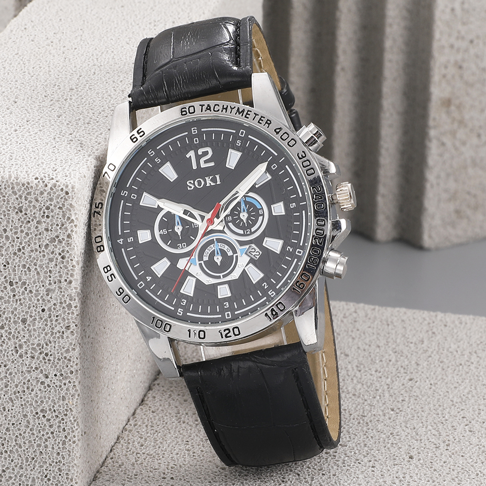 Fashion Round Buckle Quartz Menu0027s Watches