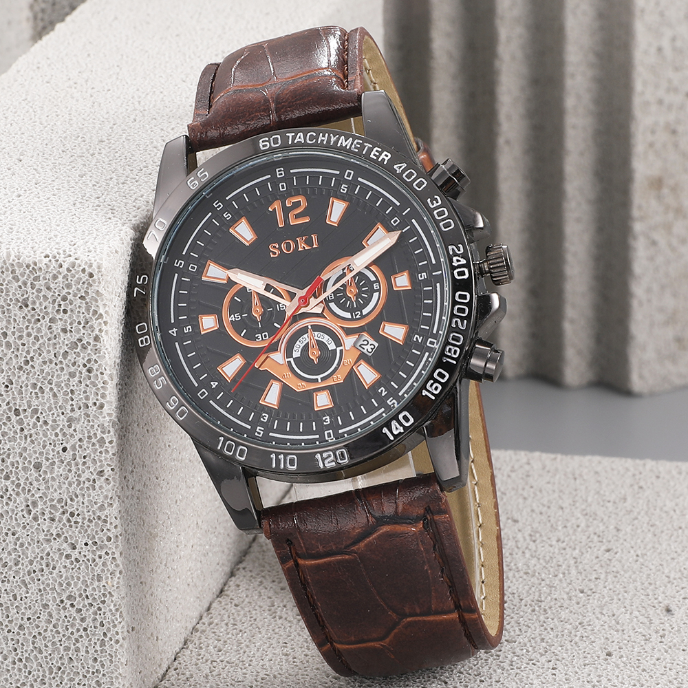 Fashion Round Buckle Quartz Menu0027s Watches
