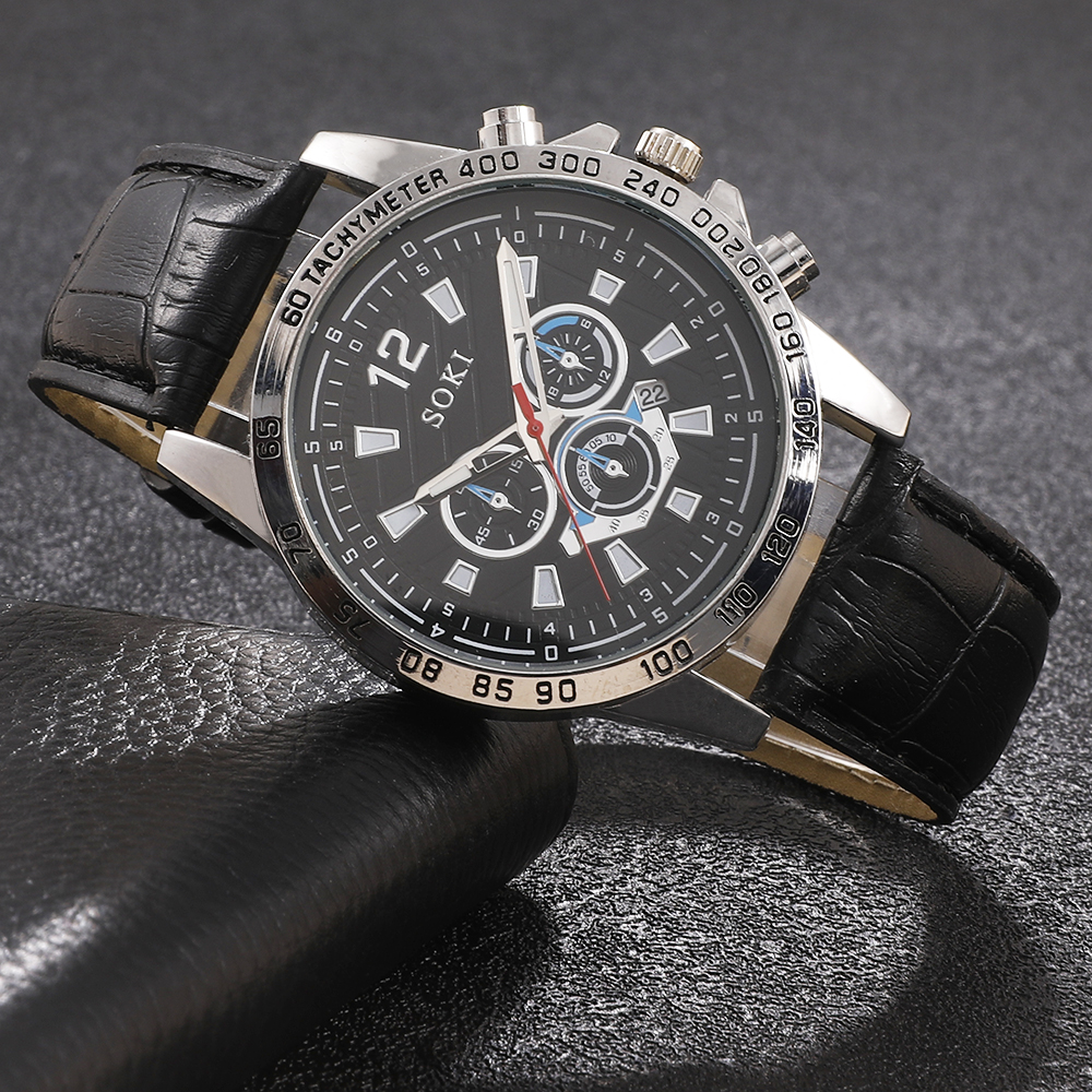 Fashion Round Buckle Quartz Menu0027s Watches
