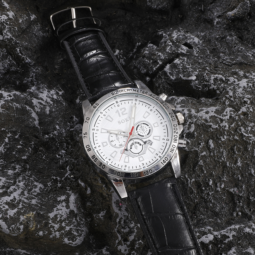 Fashion Round Buckle Quartz Menu0027s Watches