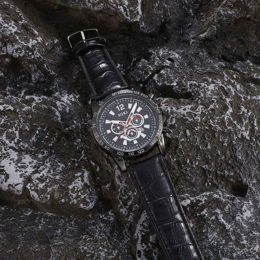 Fashion Round Buckle Quartz Menu0027s Watches