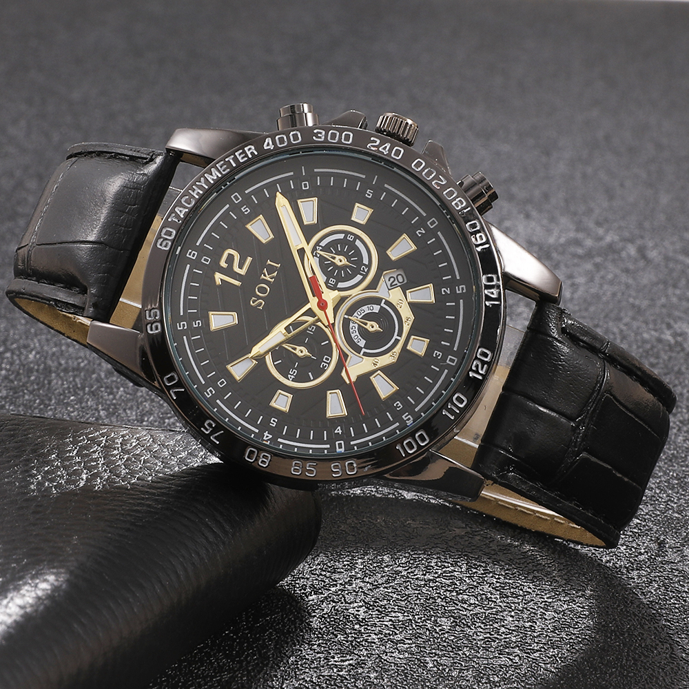 Fashion Round Buckle Quartz Menu0027s Watches