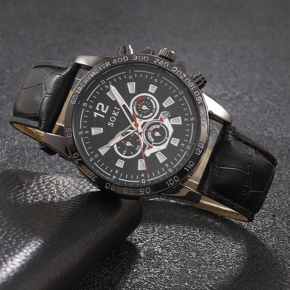 Fashion Round Buckle Quartz Menu0027s Watches