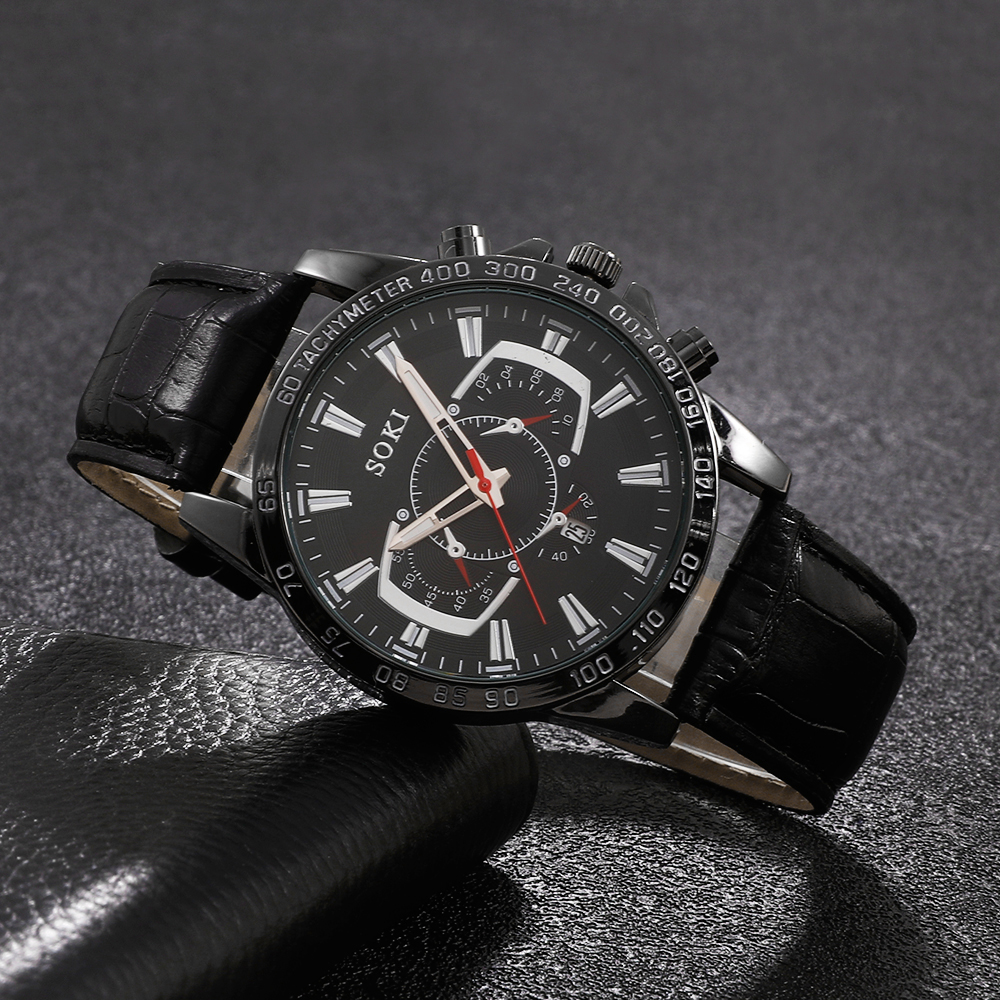 Fashion Solid Color Buckle Quartz Menu0027s Watches