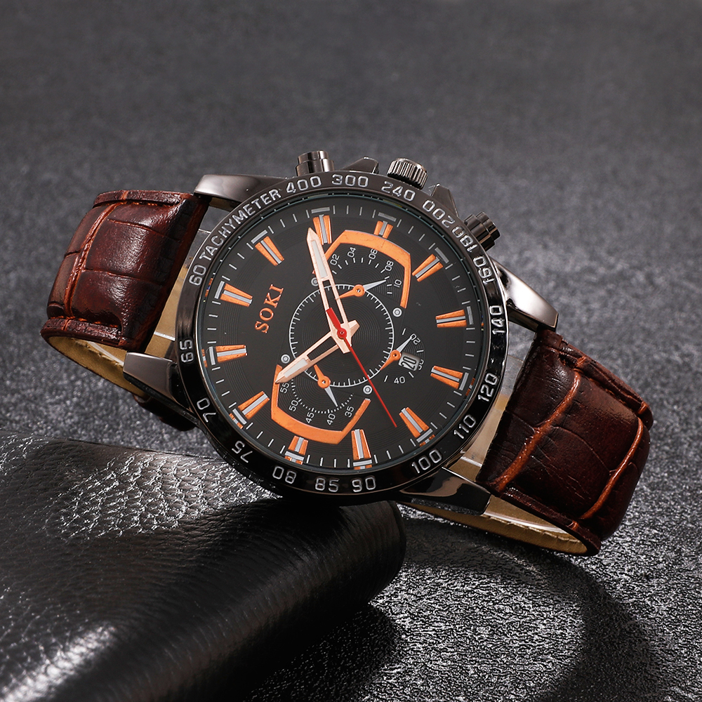 Fashion Solid Color Buckle Quartz Menu0027s Watches