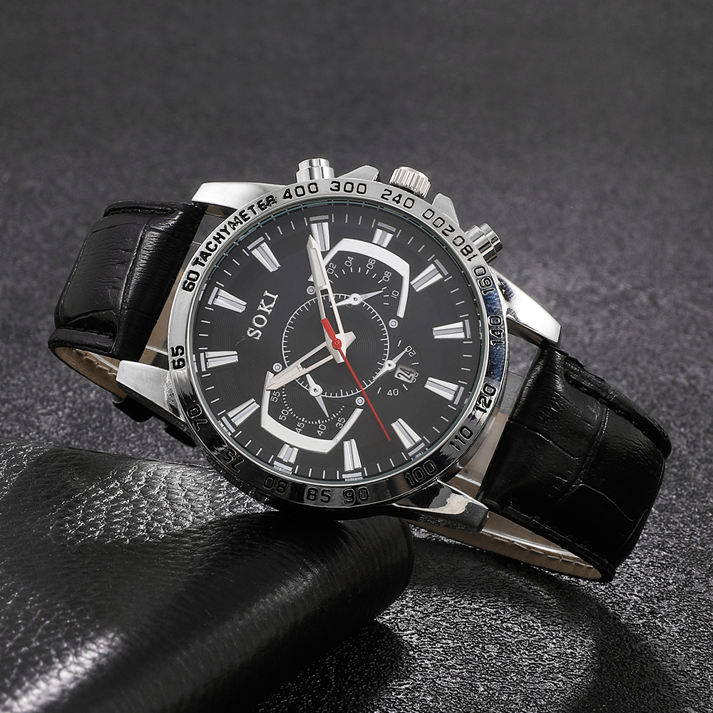 Fashion Solid Color Buckle Quartz Menu0027s Watches